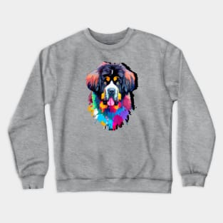 Cute Newfoundland Dog Watercolor Crewneck Sweatshirt